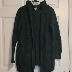 L.L. Bean Deep Green Knit Cardigan